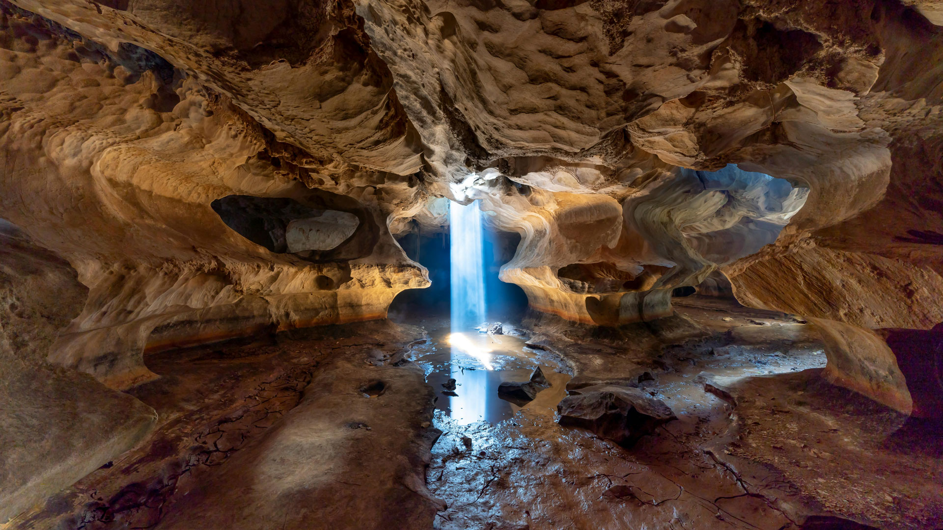 Adventurers exploring Vietnam's caves